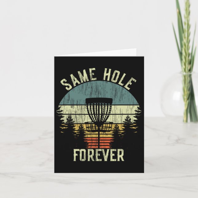 Same Hole Forever Funny Disc Golf Bachelor Party  Card (Front)