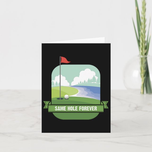 Same Hole Forever Funny Golf Bachelor Party Pre We Card (Front)
