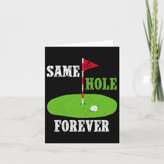 Same Hole Forever Groom Bachelor Party Funny Golf  Card (Front)