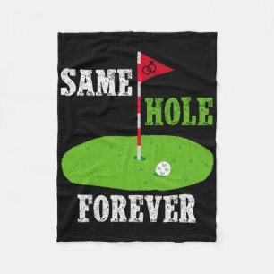 Same Hole Forever Groom Bachelor Party Funny Golf Fleece Blanket