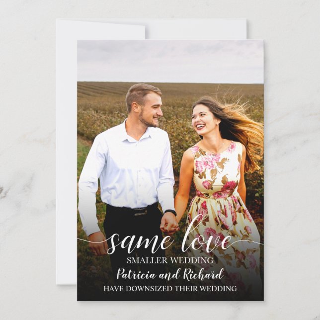 Same Love Downsize Wedding Announcement Photo (Front)