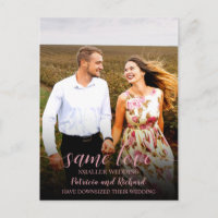 Same Love Downsize Wedding Announcement Photo
