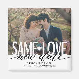 Same Love New Date Wedding Save The Date Magnet