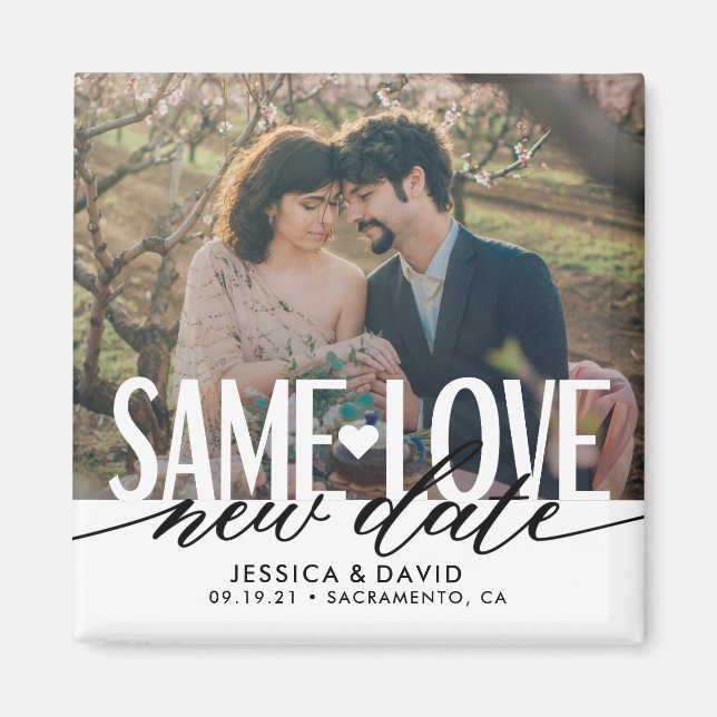 Same Love New Date Wedding Save The Date Magnet (Front)