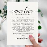 Same Love Smaller Wedding Downsize Wedding Invitation<br><div class="desc">Same Love Smaller Wedding Downsize Wedding Invitation</div>