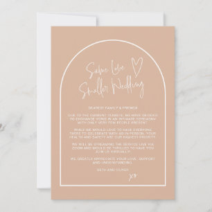 Same Love Smaller Wedding Downsized Blush Arch Announcement