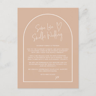 Same Love Smaller Wedding Downsized Blush Arch Postcard