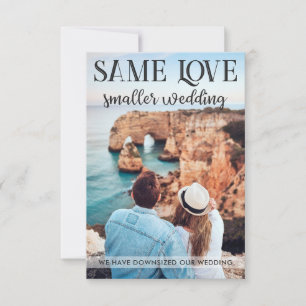 Same love smaller wedding downsized simple photo