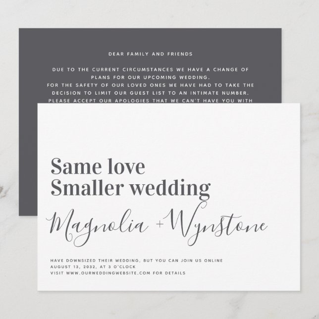 Same Love Smaller Wedding  Invitation (Front/Back)