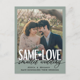 Same Love Smaller Wedding   Wedding Update Announcement Postcard