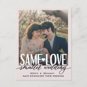 Same Love Smaller Wedding   Wedding Update Announcement Postcard