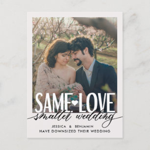 Same Love Smaller Wedding   Wedding Update Announcement Postcard