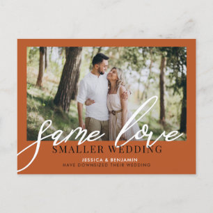 Same Love Smaller Wedding   Wedding Update Announcement Postcard