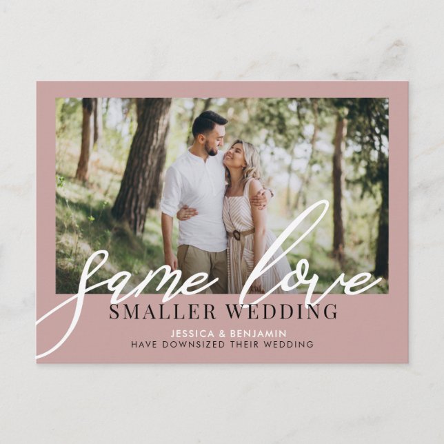 Same Love Smaller Wedding | Wedding Update Announcement Postcard (Front)
