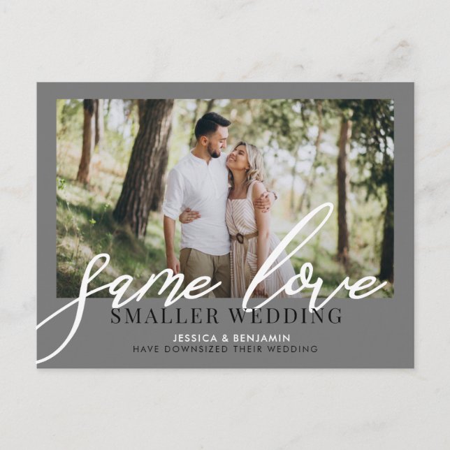Same Love Smaller Wedding | Wedding Update Announcement Postcard (Front)