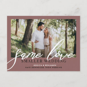 Same Love Smaller Wedding   Wedding Update Announcement Postcard