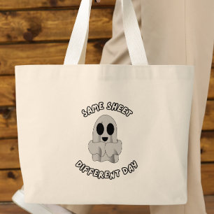 Same Sheet Different Day Large Tote Bag
