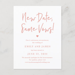 Same Vows EDITABLE COLOR Change The Date Postcard