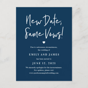 Same Vows EDITABLE COLOR Change The Date Postcard