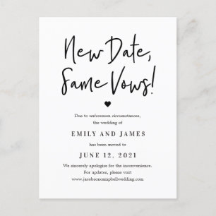 Same Vows EDITABLE COLOR Change The Date Postcard