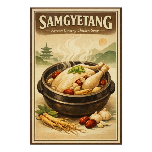 Samgyetang, traditional Korean ginseng chicken  Poster (Front)