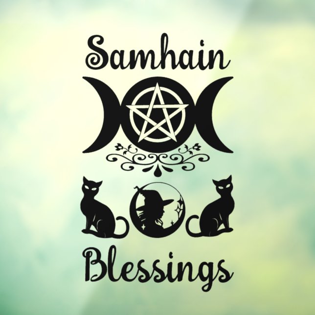 Samhain Blessings Celtic Wiccan Halloween  Window Cling (Sheet 3)