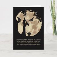 Samhain Blessings with Witch and Animals