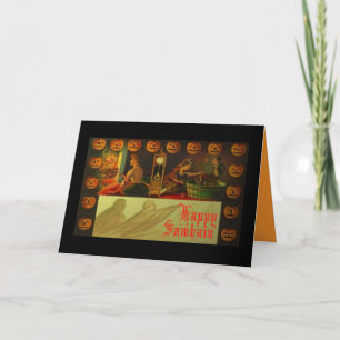 Samhain card based on vintage card