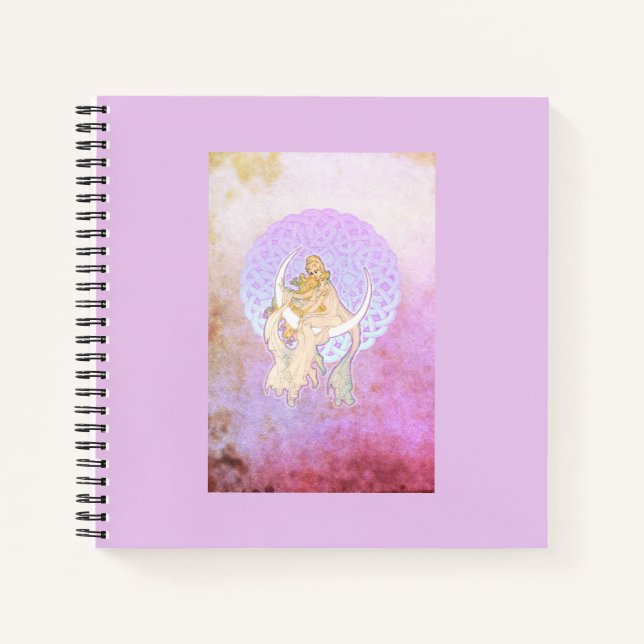 Samhain Greetings Lunar Goddess Notebook (Front)