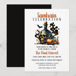 Samhain Harvest Witches Brew Halloween Party Invitation