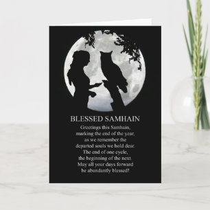Samhain Lady and Owl Moon Sabbat Card