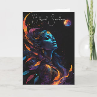 Samhain Pagan Witch Blessed Halloween Fall Night Card