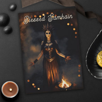 Samhain Pagan Witch Blessed Halloween Fall Night Card