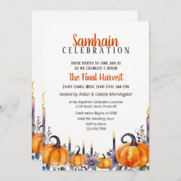 Samhain Party Fall Pumpkins & Candles Invitation
