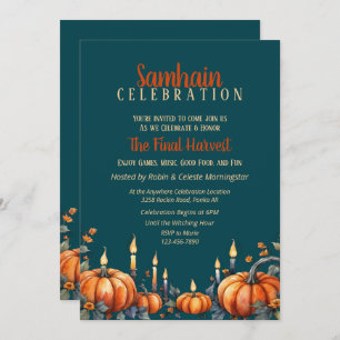 Samhain Party Fall Pumpkins & Candles Invitation