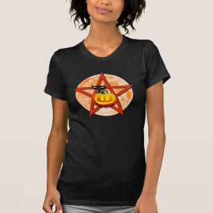 Samhain Pentagram with Black Cat & Jack-o-lantern T-Shirt