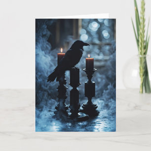 Samhain Raven and Candles Gothic with Smoky Card