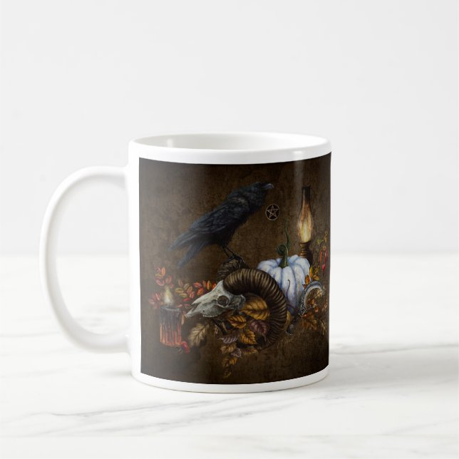 Samhain Raven Coffee Mug (Left)