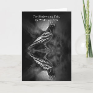 Samhain Raven Crow Blessings Poem  Card