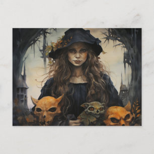 Samhain Witch postcard