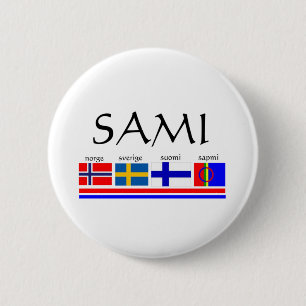 Sami and Scandinavian flags 6 Cm Round Badge