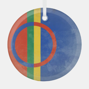 Sami flag glass tree decoration