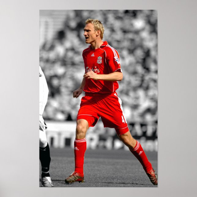 Sami Hyypia Playing For Liverpool FC Poster (Front)