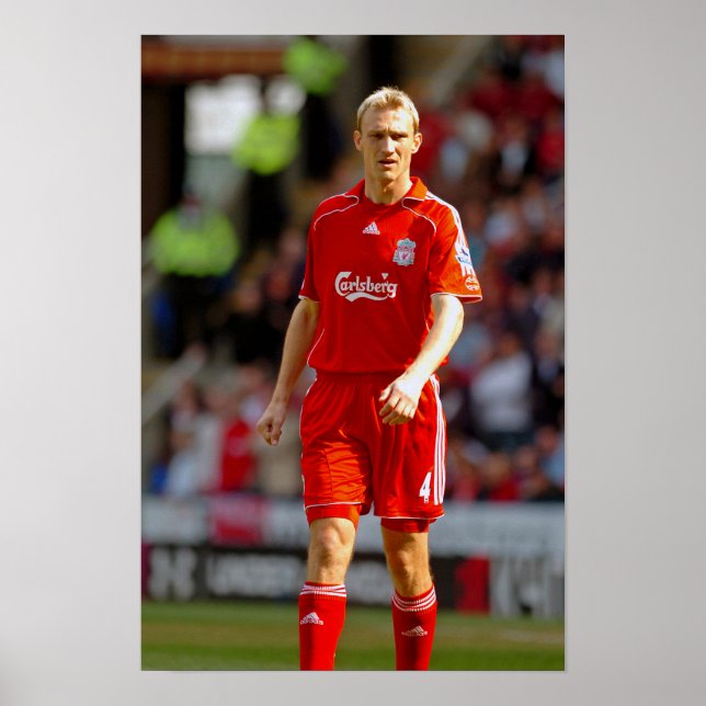 Sami Hyypia Playing For Liverpool FC Poster (Front)