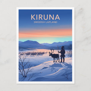 Sámi Reindeer Herding Country, Kiruna Sweden Postcard