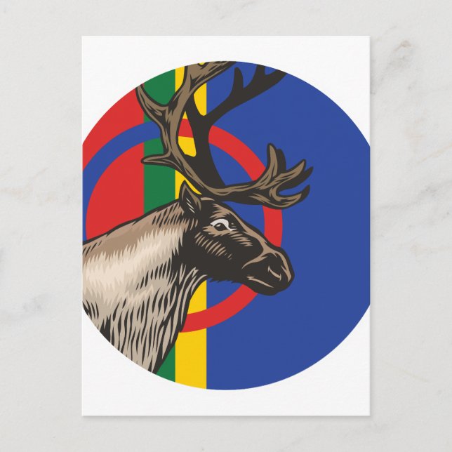 Sami Reindeer Saami National Animal Flag Postcard (Front)
