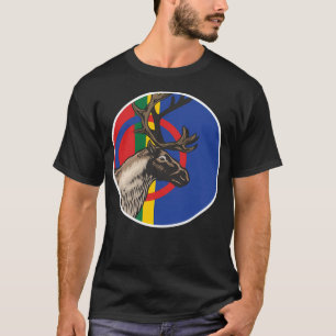 Sami Reindeer Saami National Animal Flag T-Shirt