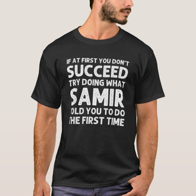 SAMIR Name Personalised Birthday Funny Christmas J T-Shirt (Front)