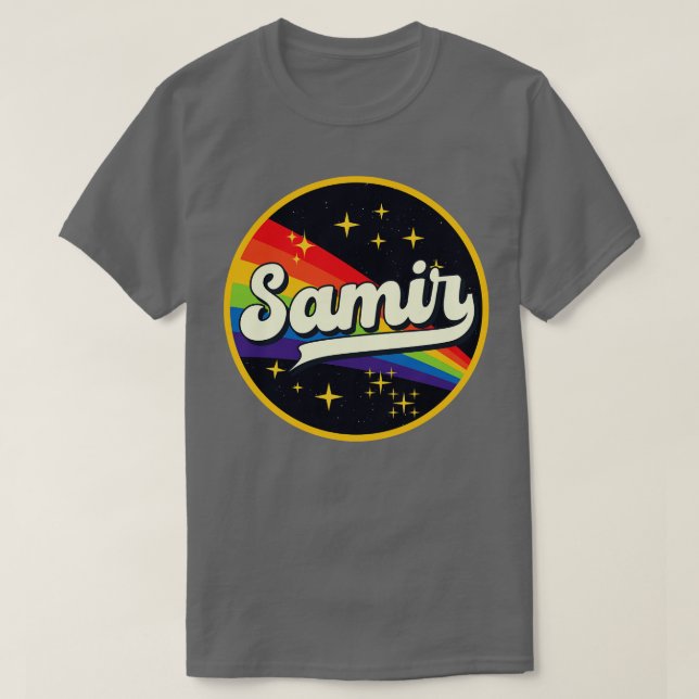 Samir Rainbow In Space Vintage Style T-Shirt (Design Front)
