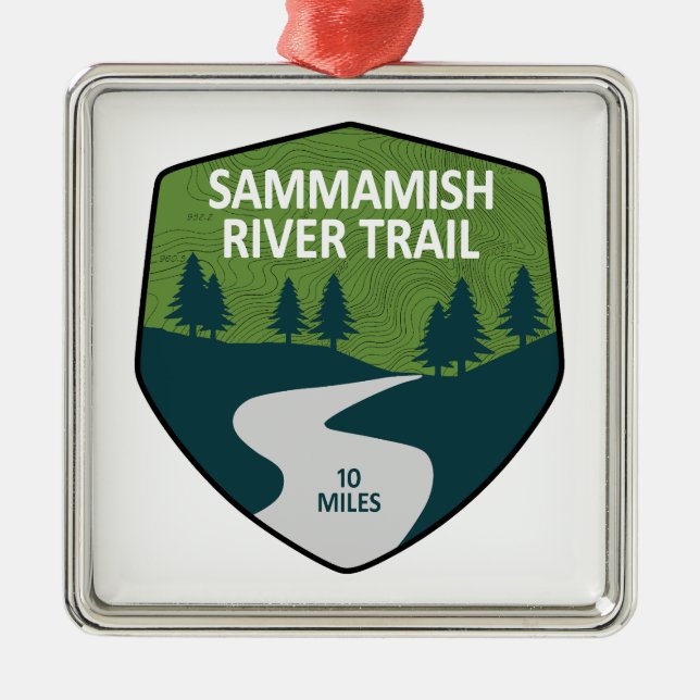 Sammamish River Trail Washington Metal Tree Decoration (Front)